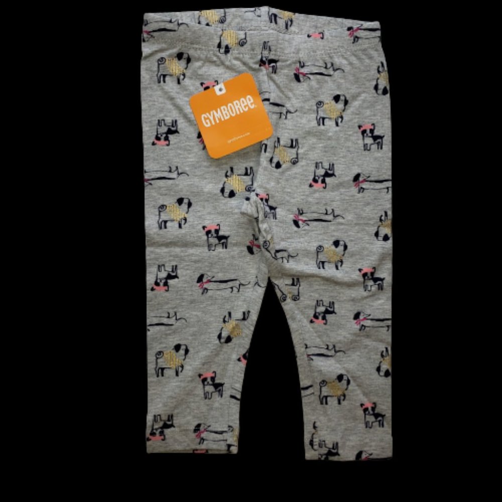 Gymboree Girls Puppy Dog Grey Pants Leggings Girls Size 5T NWT